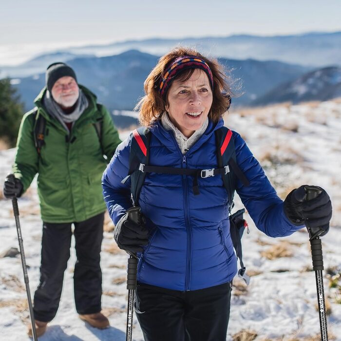 Ультралегкі трекінгові палиці для скандинавської ходьби з гумовими наконечниками, односекційні, 110 або 115 см, для жінок та чоловіків (чорний/сріблястий)