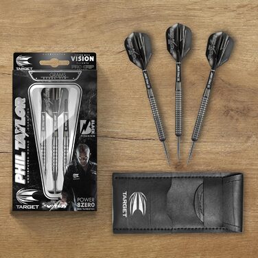 Дартс Target Phil Taylor Power 8-Zero, 80% вольфрам, сталь, 25 г, чорний титан