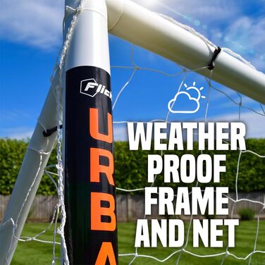 Футбольні ворота для саду Amazon Exklusives Football Flick Tor, всепогодні, посилений uPVC 70 мм, з системою фіксації, білі, 3.6 x 1.8 м
