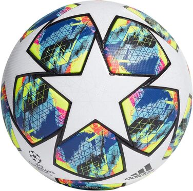 Футбольний м'яч adidas Finale OMB, білий/блакитний/жовтий/рожевий, офіційний матчевий