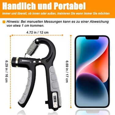 Тренування зап'ястя Handtrainer: регульований опір 5-60 кг, неслизька ручка, ергономічний дизайн, тренажер пальців для спортсменів, блакитний