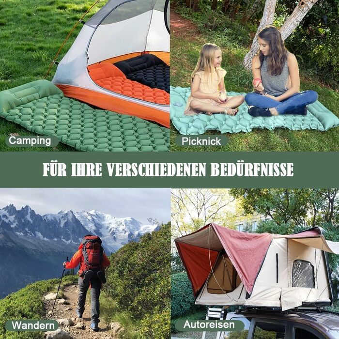 Надувний килимок для кемпінгу Isomatte Ultraleicht - самонадувний, легкий, зелений