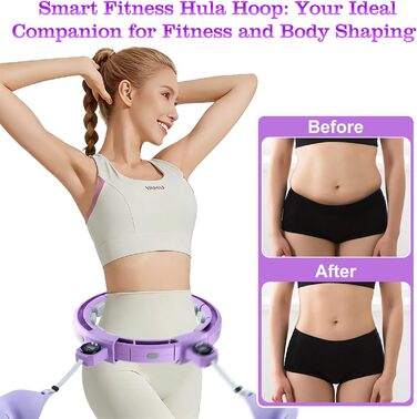 Розумний хулахуп для схуднення з обважнювачем та лічильником, 18 вузлів, розбірний, для жінок та чоловіків