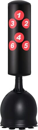 HOMCOM Стендовий боксерський мішок 165см для дорослих, міцний, з основою-присоскою, чорний