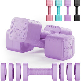 Набір гантелей Dripex регульовані 5 кг x2, з набором дисків 0,5 кг/0,25 кг (фіолетовий)