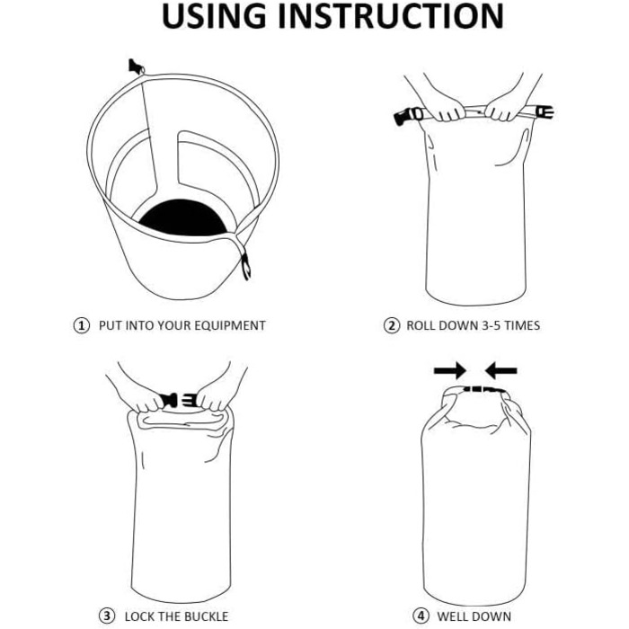 Водонепроникний мішок Dry Bag 20L, оранжевий - для каякінгу, рафтингу, кемпінгу