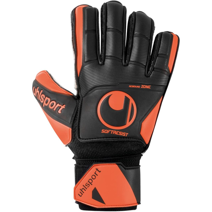 Воротарські рукавички Uhlsport Soft Resist Flex Frame чорні/помаранчеві/білі, розмір 8