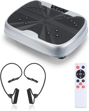 Вібраційна платформа Oyajia для дому: тренажер для схуднення, формування фігури та м'язів (99 рівнів, чорно-сріблястий)