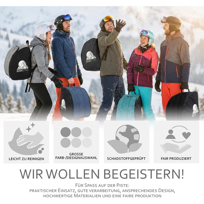 Чохол для лижних черевиків Rawstyle: рюкзак для лиж, черевиків, шолома, хард- та софт-боти, інлайни. Сірий, модель 3