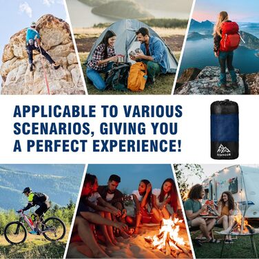 Спальний мішок туристичний бавовна, ультралегкий, з двосторонньою блискавкою, для кемпінгу та походів (синій)