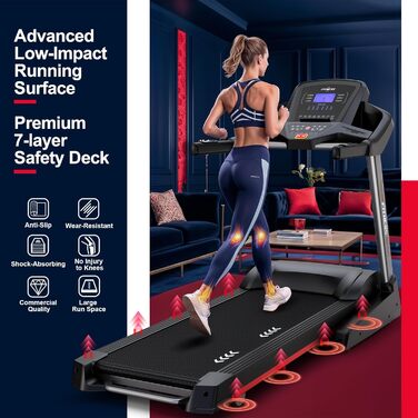 Біговий тренажер CharonFit T800: складний, потужний, до 160 кг, 20 км/год, з монітором