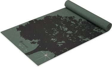 Йогамат Gaiam Premium 6 мм з принтом, товста, нековзна, для йоги, пілатесу та фітнесу (172 x 61 x 6 мм)