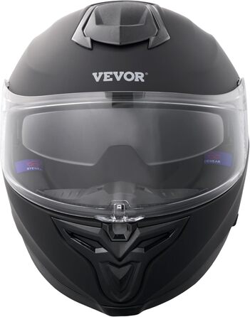 Мотошолом VEVOR інтегральний S, ABS, Bluetooth, змінне скло, DOT, чорний, для підлітків і дорослих