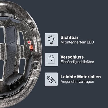 Велосипедний шолом Uvex City 4 з LED-ліхтарем, легкий, для міста, для чоловіків і жінок, регульований розмір