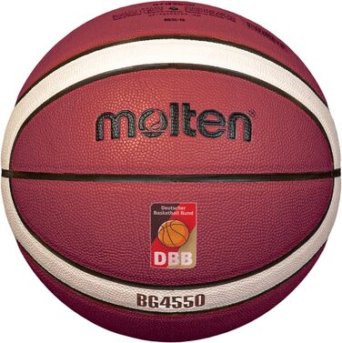 Баскетбольний м'яч Molten B7G4550-DBB, ігровий, преміум синтетична шкіра, 12 панелей, розмір 7