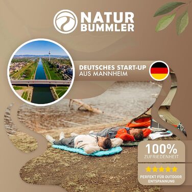Килимок туристичний NATURBUMMLER® Ultraleicht Cloud Nap+ надувний, 195x56 см, для кемпінгу, трекінгу, фестивалів, зеленого кольору