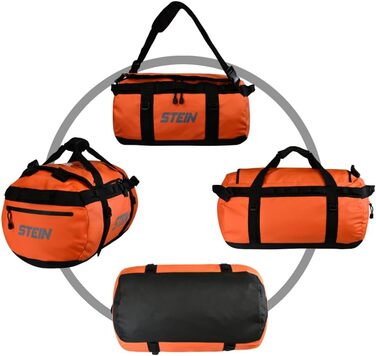 Водонепроникна сумка для подорожей STEIN Metro 70L (рюкзак-трансформер) з ПВХ-покриттям, компресійними ременями та м'якими плечовими ременями, помаранчевий