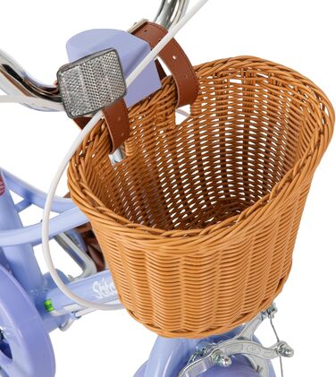 Дитяче велосипед Stitch 12 дюймів з корзиною та підставкою, 50,8 см, для дітей 3-11 років (фіолетовий)