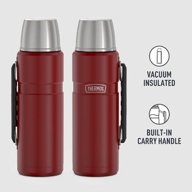 Термос-термобутилка THERMOS Stainless King 1,2 л, вакуумна, червона, нержавіюча сталь