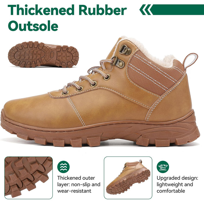 Зимові черевики для чоловіків та жінок – теплі, з підкладкою, снігоступи, легкі, неслизькі, для активного відпочинку та повсякденного носіння (39 EU, Жовтий Gb1172)