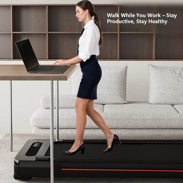 Bluearth Walking Pad - Бігова доріжка для ходьби з автоматичним нахилом 10%, для дому та офісу, з додатком, підтримкою Live-курсів, до 150 кг, 2.5 к.с., чорна