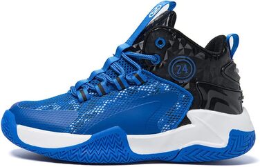 Дитячі баскетбольні кросівки Kinder: високий верх, амортизація, легкі, антиковзаючі, дихаючі, для активного відпочинку, унісекс, 36 EU, чорно-сині