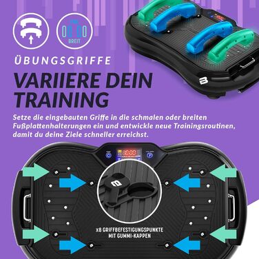 Вібраційна платформа Bluefin Fitness Ultra Slim Plus для нарощування м’язів і тренування всього тіла, з еспандерами, тиха, компактна, для домашніх тренувань