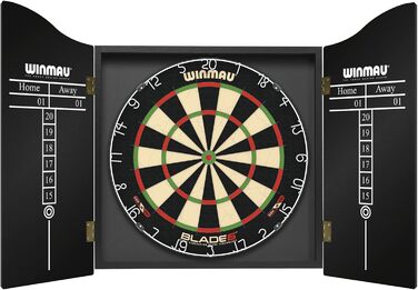 Професійна дартс-мішень WINMAU Blade 6 з шафкою, набір дартсів та аксесуари