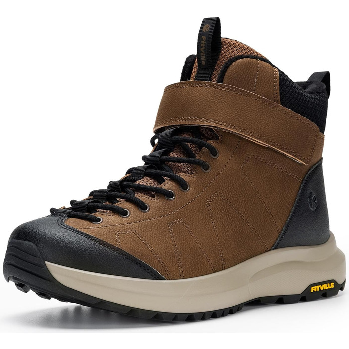Зимові черевики FitVille для чоловіків, широкі, з клямками, неслизькі, теплі, для активного відпочинку, розмір 40-50 EU, коричневі