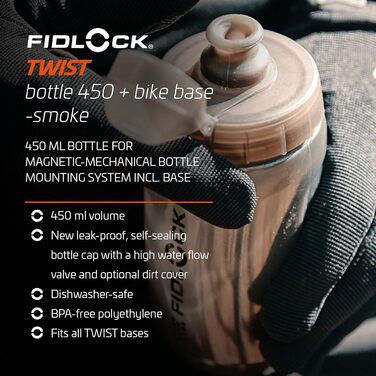Магнітний флягодержатель Fidlock Bike Base 450 мл для велосипеда, чорний – магнітний тримач для фляги, велосипедний флягодержатель для шосейних та гірських велосипедів
