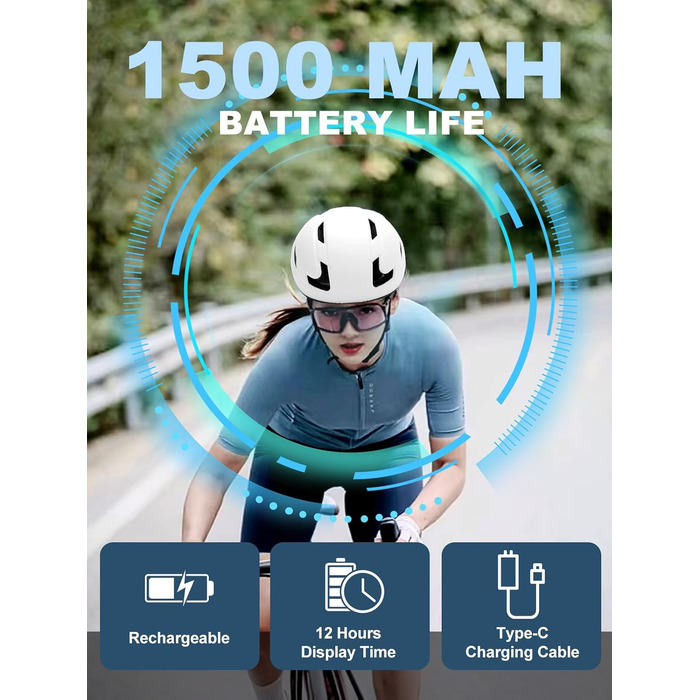 Розумний велосипедний шолом TMEOIIPY з LED-дисплеєм, USB-зарядкою та пультом для поворотників, для чоловіків і жінок