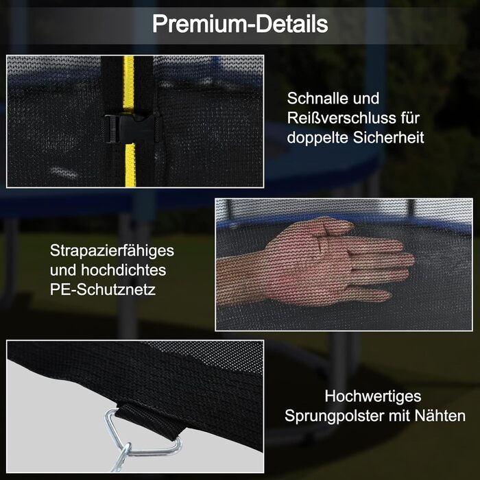 Батут COSTWAY для саду: Ø 244/305/366/427 см, з драбиною та захисним сітком, комплект для дітей