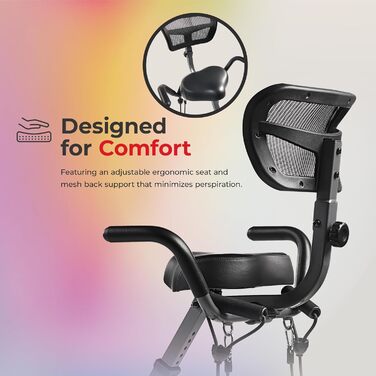 Складаний магнітний велотренажер Sunny Health & Fitness X-Bike Pro, 136 кг, 14 рівнів навантаження, ергономічна підтримка, сумісний з SunnyFit App