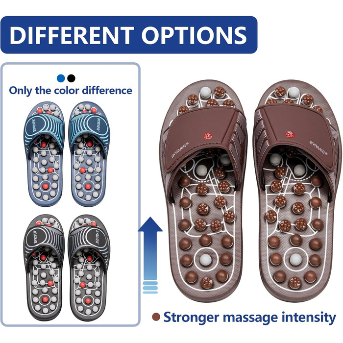 Тапочки для масажу ніг BYRIVER, масажер для п'яткової фасції та артриту, подарунок для мами та тата, синій, 43/44 EU