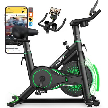 Магнітний велотренажер Heimtrainer з додатком, регульованим опором, LCD-дисплеєм та тримачем для планшета, до 180 кг, чорно-зелений