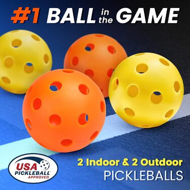 Набір ракет для піклболу Mayboom (2 або 4 шт.) з м'ячами та сумкою, схвалені USAPA, фібергласові ракетки для початківців та професіоналів