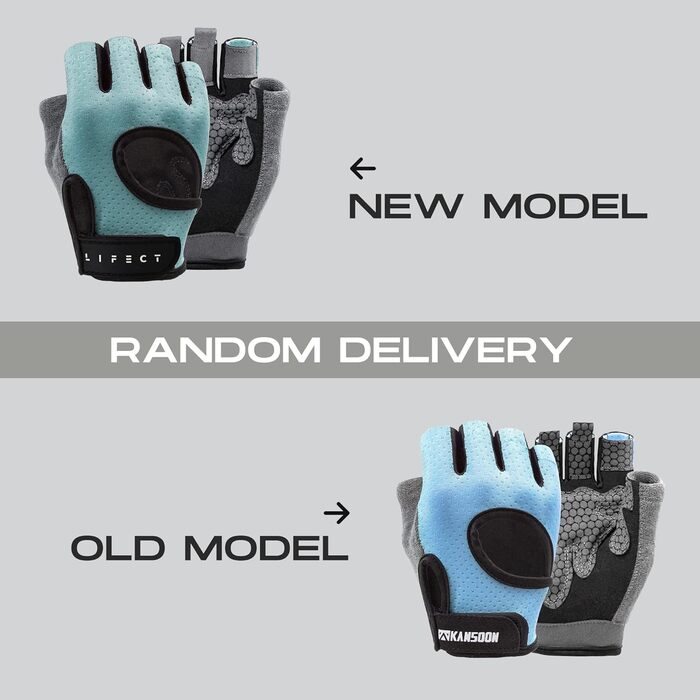 Тренувальні рукавички LIFECT без пальців з підтримкою зап'ястя, для важкої атлетики, кросфіту, чоловічі та жіночі, синій, розмір M