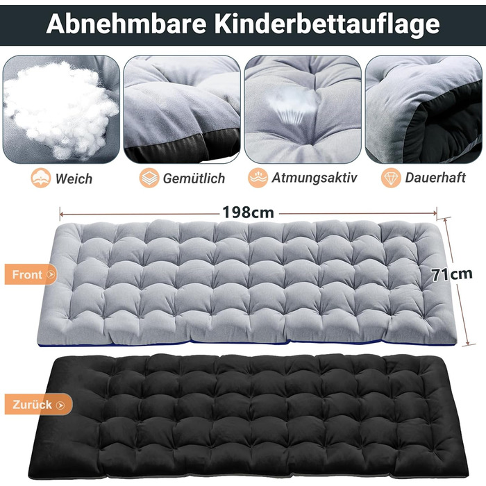 MOPHOTO Велике складане кемпінгове ліжко з матом для дорослих, 98 x 85 x 46 см, міцне ліжко для відпочинку на природі з сумкою, 200D, матеріал Оксфорд, сіре (1)