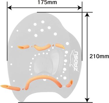 ZAOSU Ручні ласти для плавання | Тренувальні ласти для плавців та триатлонів, підходять для дітей та дорослих (Помаранчевий, M)