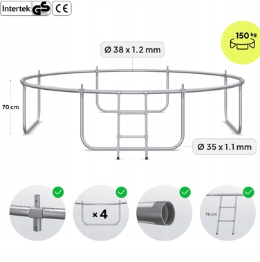 Батут із захисною сіткою Trampolina 312 см FT 10 (304-312 см)
