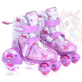 Ролики для дітей регульовані, рожеві, 24-31 розмір, для дівчаток, для занять в приміщенні та на вулиці, S(EU 28-31)