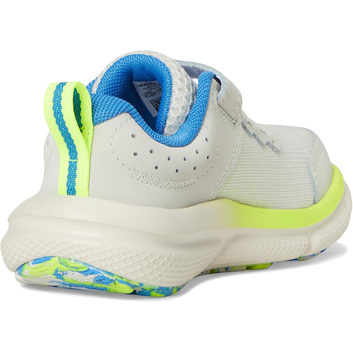 Дитячі кросівки Under Armour Assert 10 для хлопчиків, Pre School, чорно-білі, розмір 10.5 Toddler (110 Summit White High Vis Gelb Blau Atlantis)