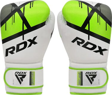 Дитячі боксерські рукавички RDX 6oz для тренувань, вентиляція, Maya Hide шкіра, зелений, для муай-тай, ММА, кікбоксингу, спарингів і роботи з мішком