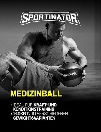 Медичний м'яч SPORTINATOR 3 кг, сірий/чорний, для силових та функціональних тренувань