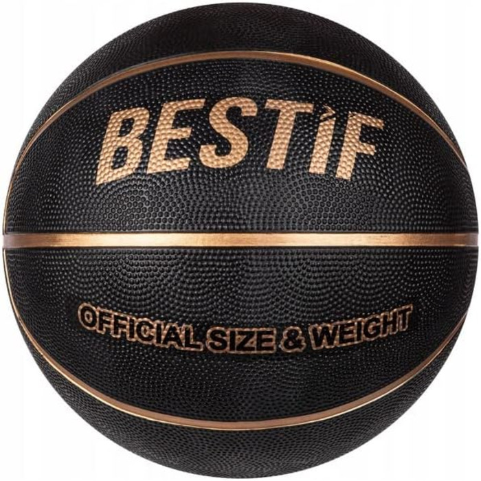 Баскетбольний м'яч BESTIF розмір 5/7 для дітей та дорослих. NBA, тренування, indoor/outdoor, чорний/золотий