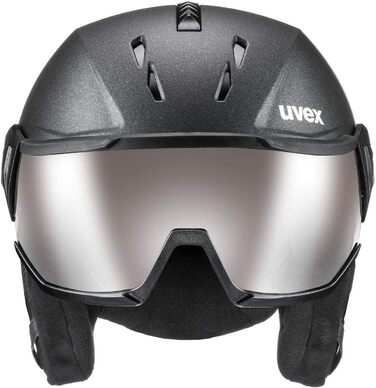 Лижний шолом uvex instinct visor pro v з візором, чорний, регульований розмір 53-56 см, для жінок і чоловіків