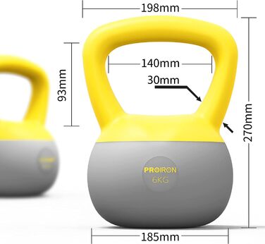 PROIRON М'яка гиря 6 кг, безпечна для підлоги, зручна, для домашнього тренування, ідеальна для початківців
