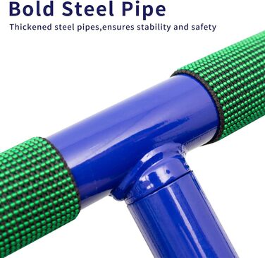 Батут дитячий Ø96 см з м'яким ручним захопленням та захисним килимком. Батут для фітнесу, ігровий батут для саду та дому, блакитний, від 2 років