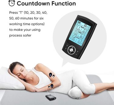 EMS масажер TENS з 36 програмами та 10 електродів для зняття болю та масажу, 2 канали, акумуляторний