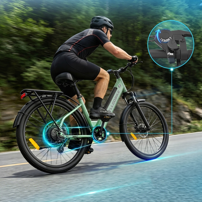 Унісекс електровелосипед ALLGOBIKE AM27: 250W, 15Ah, запас ходу 100км, колеса 27.5